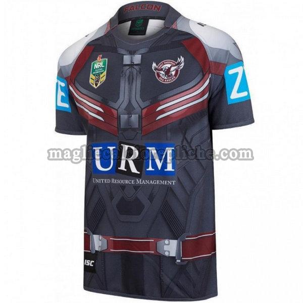 marvel maglie calcio manly warringah sea eagles 2017 nero