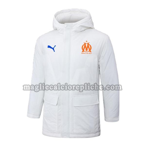 orange logo cappotto di cotone calcio olympique marsiglia 2024 2025 bianco