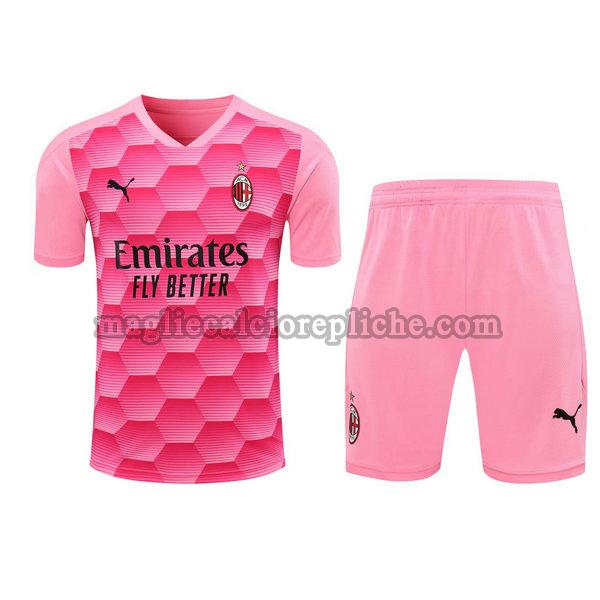 portiere maglie+pantaloncini calcio ac milan 2021 rosa