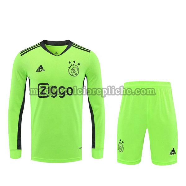 portiere maglie+pantaloncini calcio ajax 2021 manica lunga verde