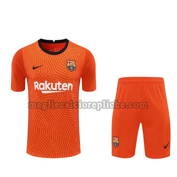 portiere maglie+pantaloncini calcio barcellona 2021 arancione