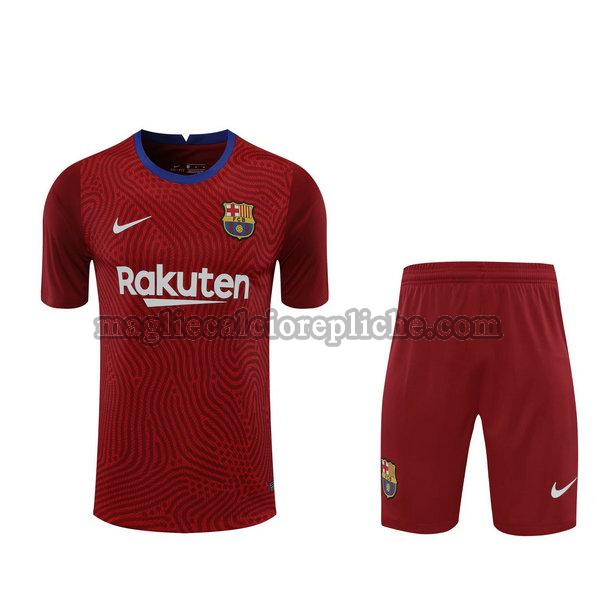 portiere maglie+pantaloncini calcio barcellona 2021 rosso