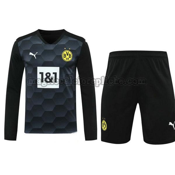 portiere maglie+pantaloncini calcio borussia dortmund 2021 manica lunga nero