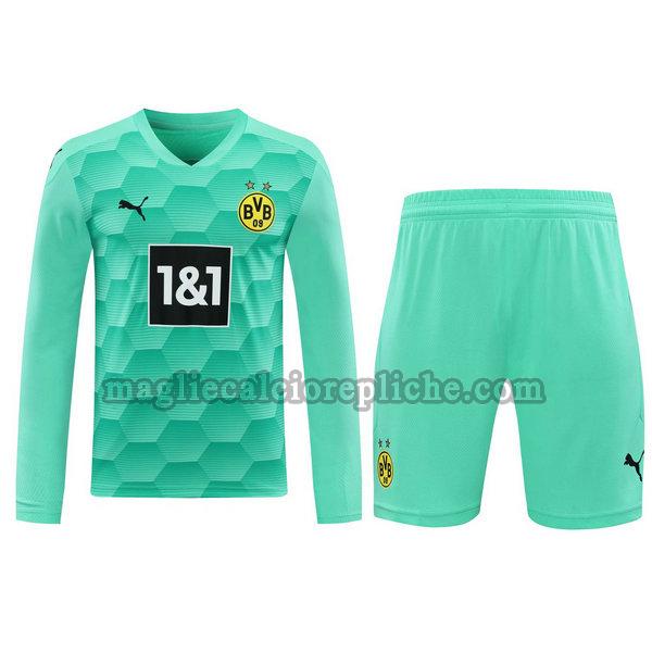 portiere maglie+pantaloncini calcio borussia dortmund 2021 manica lunga verde