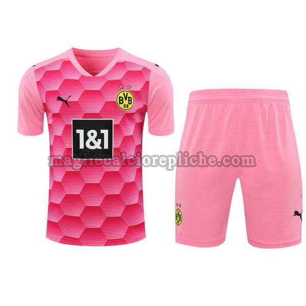 portiere maglie+pantaloncini calcio borussia dortmund 2021 rosa