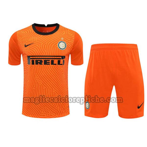 portiere maglie+pantaloncini calcio inter 2021 arancione