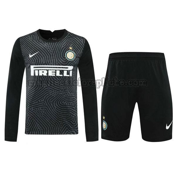 portiere maglie+pantaloncini calcio inter 2021 manica lunga nero