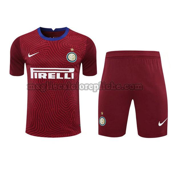 portiere maglie+pantaloncini calcio inter 2021 rosso