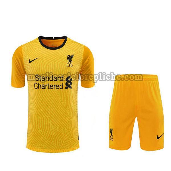 portiere maglie+pantaloncini calcio liverpool 2021 giallo