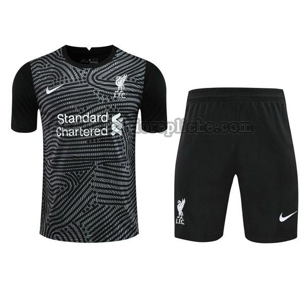 portiere maglie+pantaloncini calcio liverpool 2021 nero