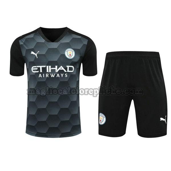 portiere maglie+pantaloncini calcio manchester city 2021 nero