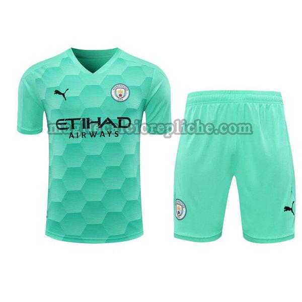 portiere maglie+pantaloncini calcio manchester city 2021 verde