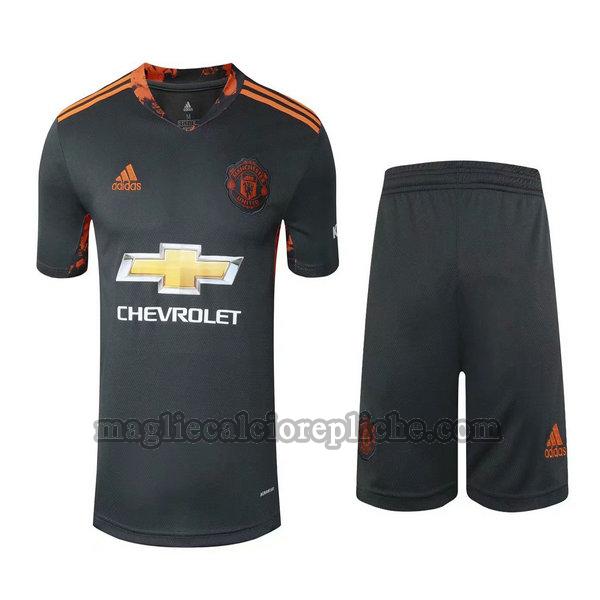 portiere maglie+pantaloncini calcio manchester united 2021 nero