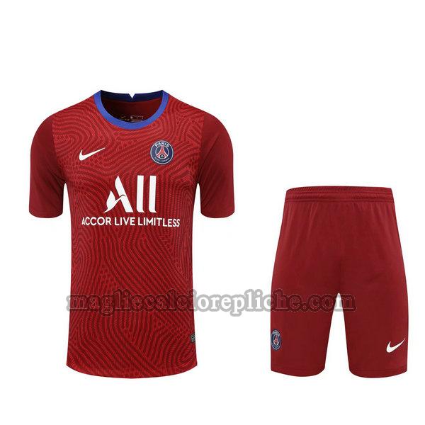 portiere maglie+pantaloncini calcio psg 2021 rosso