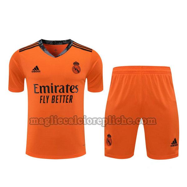 portiere maglie+pantaloncini calcio real madrid 2021 arancione