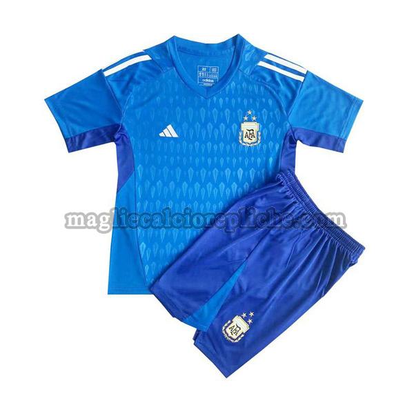 portiere maglie calcio bambino argentina 2023 blu
