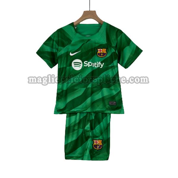 portiere maglie calcio bambino barcellona 2023 2024 verde