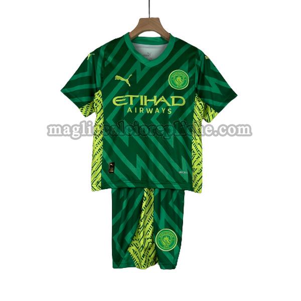 portiere maglie calcio bambino manchester city 2023 24 verde