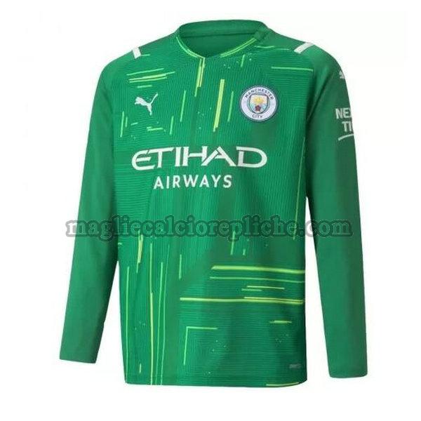 portiere maglie calcio manchester city 2021 2022 manica lunga verde