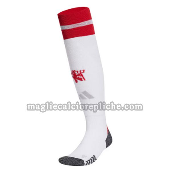 prima calzini calcio manchester united 2024 2025 bianco