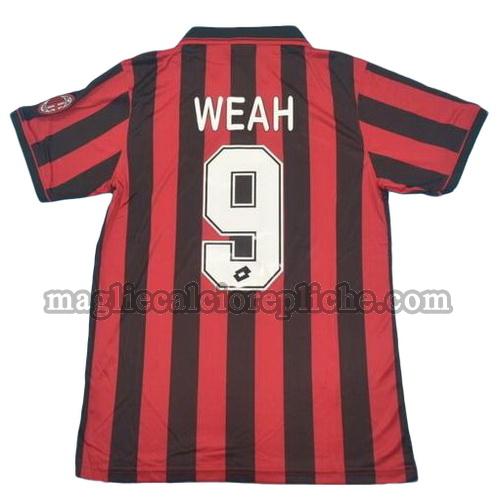 prima divisa maglie calcio ac milan 1996 weah 9