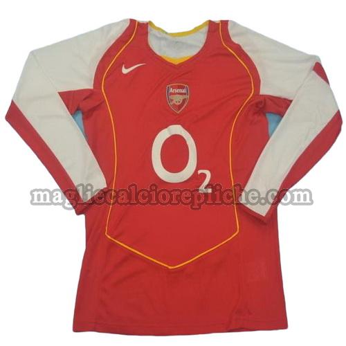 prima divisa maglie calcio arsenal 2004-2005 manica lunga