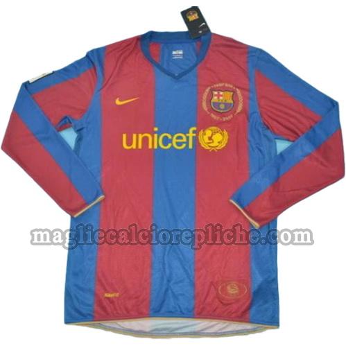 prima divisa maglie calcio barcellona 2007-2008 manica lunga