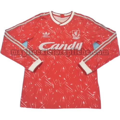 prima divisa maglie calcio liverpool 1989-1990 manica lunga