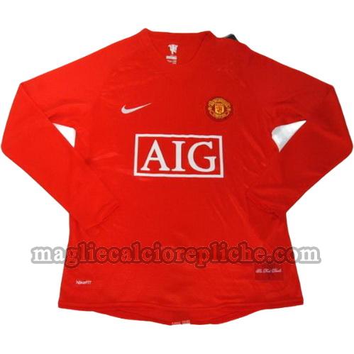 prima divisa maglie calcio manchester united 2008-2009 manica lunga