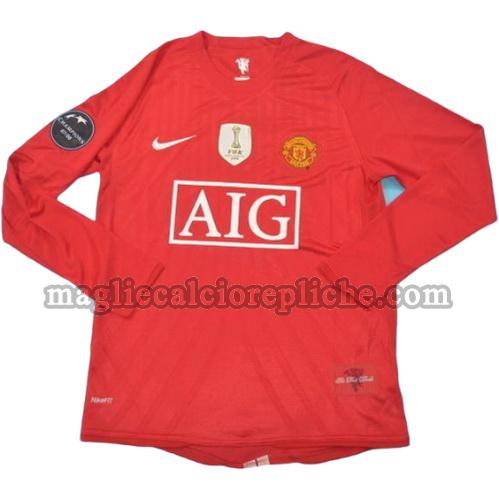 prima divisa maglie calcio manchester united campioni 2008-2009 manica lunga