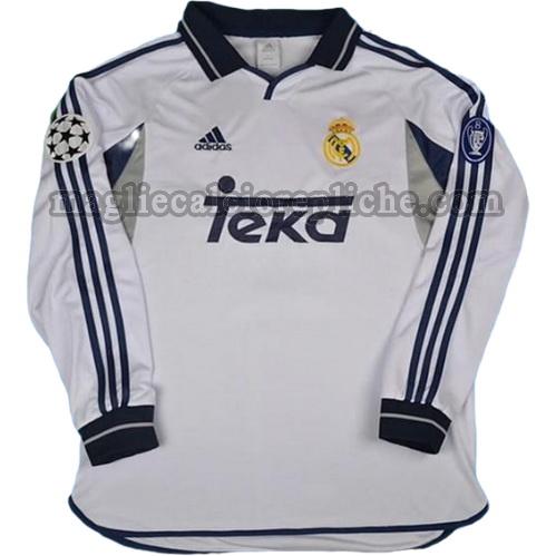 prima divisa maglie calcio real madrid 2001-2002 manica lunga