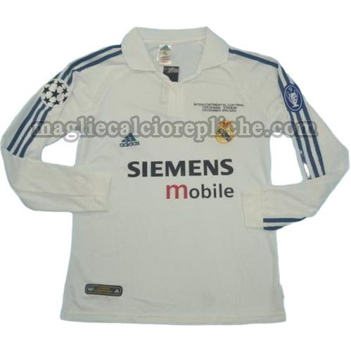 prima divisa maglie calcio real madrid 2002-2003 manica lunga