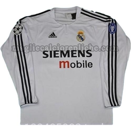 prima divisa maglie calcio real madrid 2003-2004 manica lunga