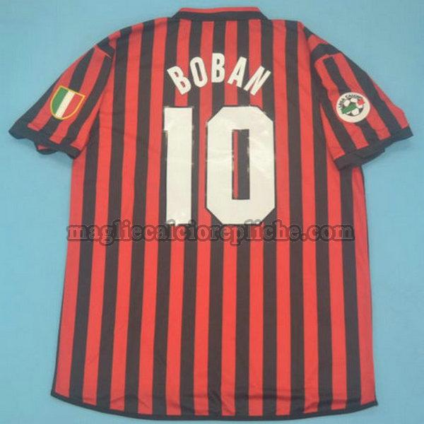 prima maglie calcio ac milan 1999-2000 boban 10 rosso