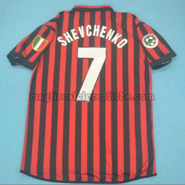 prima maglie calcio ac milan 1999-2000 shevchenko 7 rosso