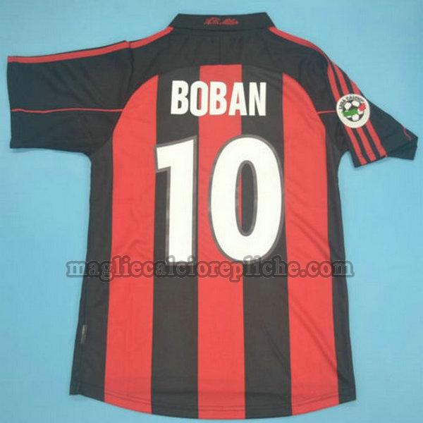 prima maglie calcio ac milan 2000-2002 boban 10 rosso