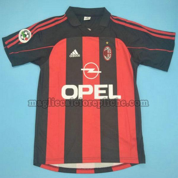 prima maglie calcio ac milan 2000-2002 rosso