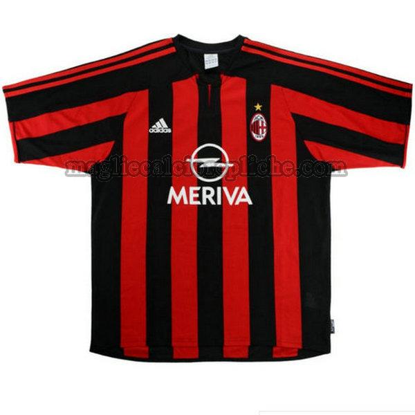 prima maglie calcio ac milan 2003-2004 rosso