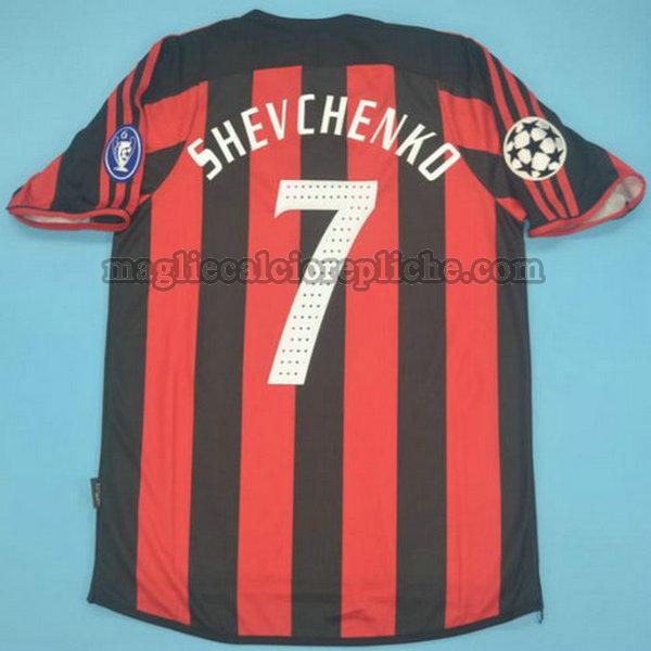 prima maglie calcio ac milan 2003-2004 shevchenko 7 rosso