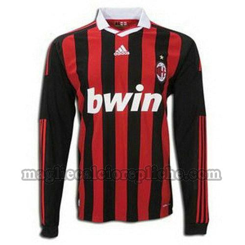 prima maglie calcio ac milan 2009 2010 manica lunga