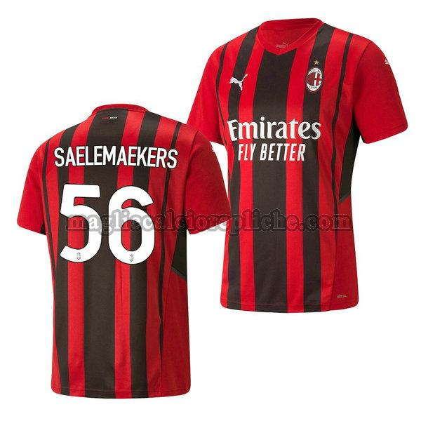 prima maglie calcio ac milan 2021 2022 alexis saelemaekers 56 rosso