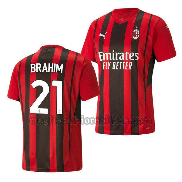 prima maglie calcio ac milan 2021 2022 brahim diaz 21 rosso