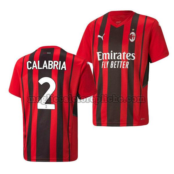 prima maglie calcio ac milan 2021 2022 davide calabria 2 rosso