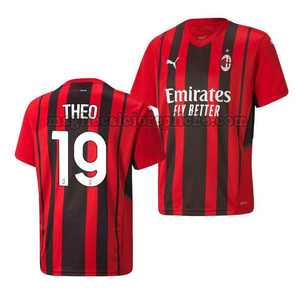 prima maglie calcio ac milan 2021 2022 theo hernandez 19 rosso