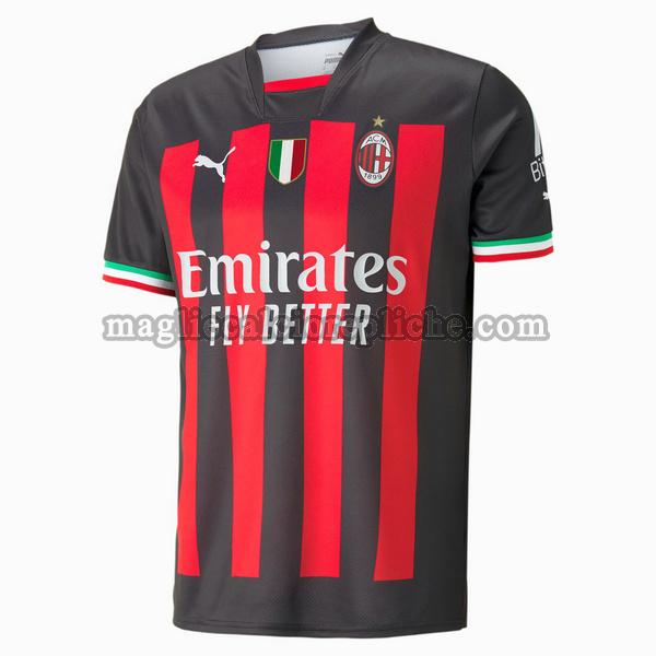 prima maglie calcio ac milan 2022 2023 thailandia rosso nero