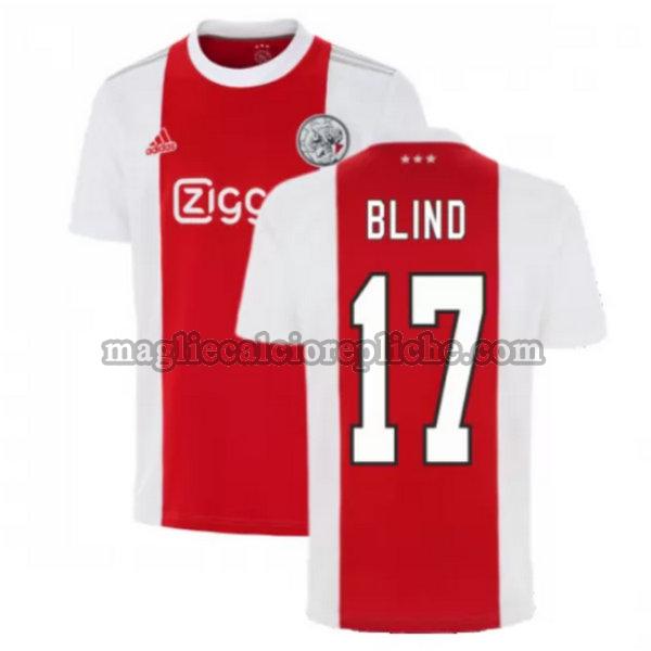 prima maglie calcio ajax 2021 2022 blind 17 rosso bianco