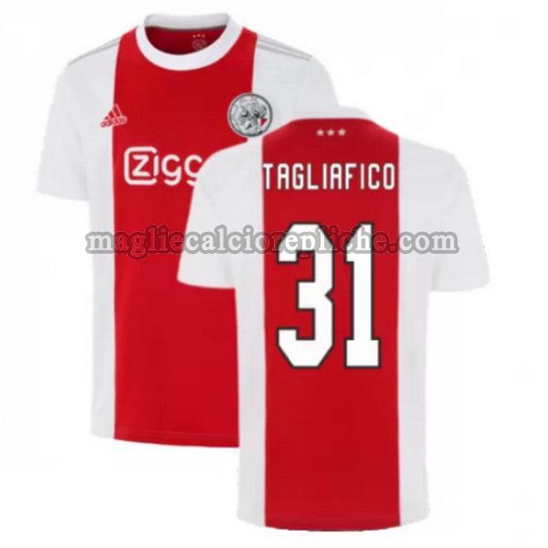 Prima maglie calcio uomo ajax 2021 2022 tagliafico 31 rosso bianco