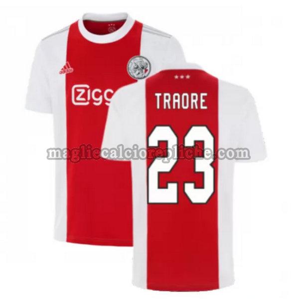 prima maglie calcio ajax 2021 2022 traore 23 rosso bianco