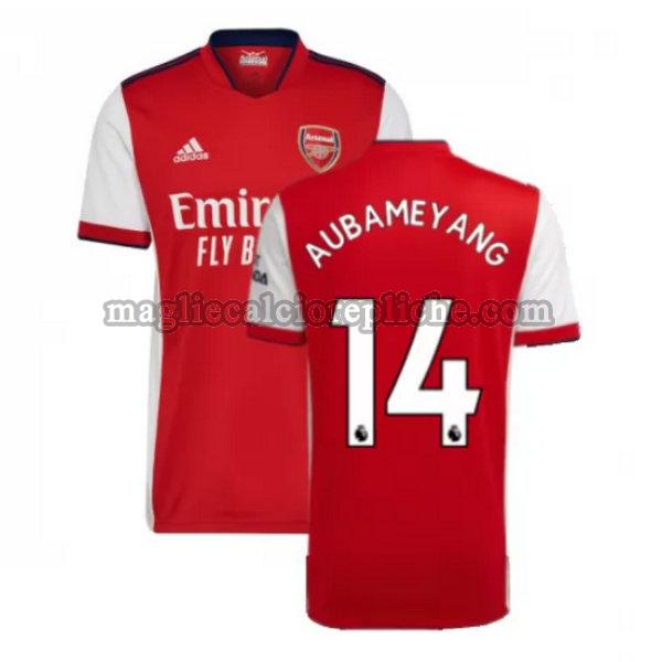 prima maglie calcio arsenal 2021 2022 aubameyang 14 rosso