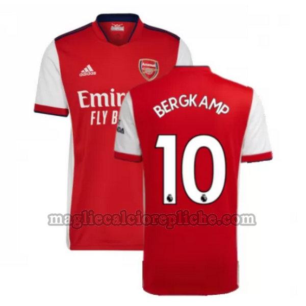 prima maglie calcio arsenal 2021 2022 bergkamp 10 rosso